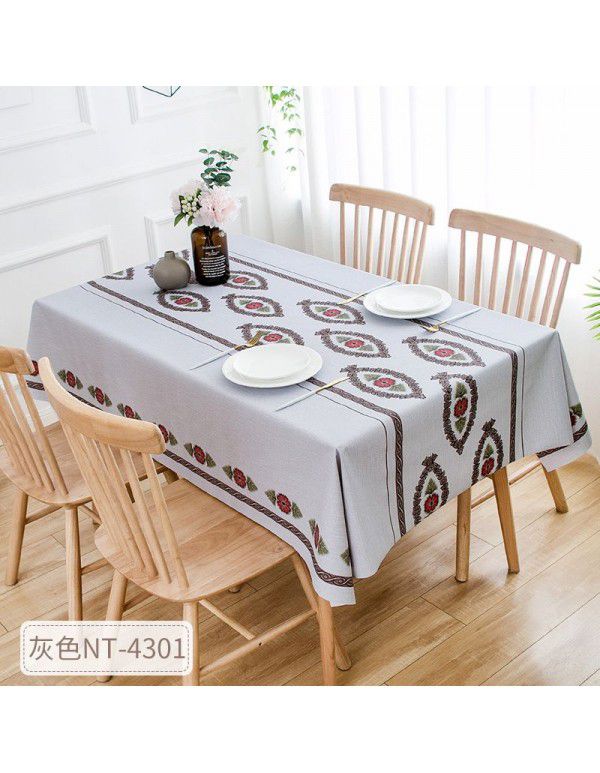 European ins imitation cotton linen PVC waterproof oil proof Nordic tablecloth No wash plastic tablecloth Hotel tablecloth