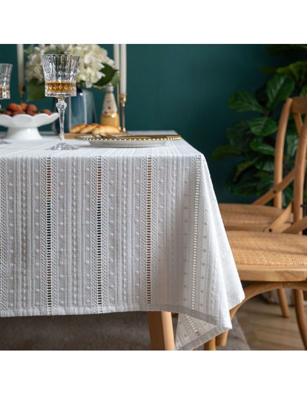 White lace tablecloth small fresh French western table cloth American pastoral tablecloth Japanese cotton linen Korean