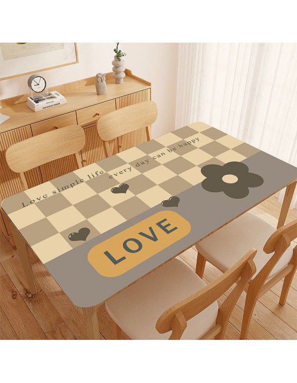 Student table mat pvc waterproof and anti-skid tablecloth dormitory writing desk desk tea table mat wash free girl heart wholesale