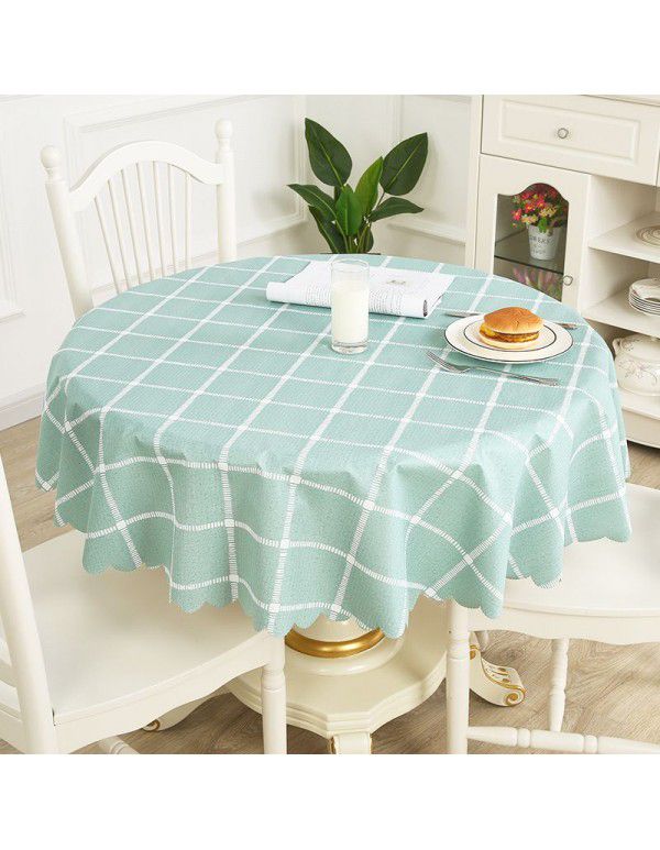 Nordic round tablecloth waterproof, oil proof, wash free, heat insulation pvc round tablecloth tea table mat household plastic tablecloth