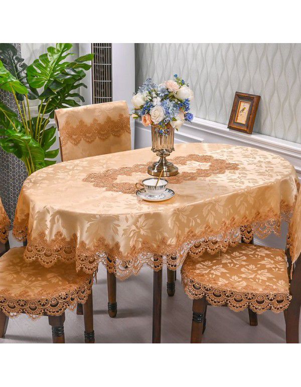 European Lace Living Room Simple Tea Table Table Cloth Hotel Household Round Round Table Table Cloth Light Luxury Fabric