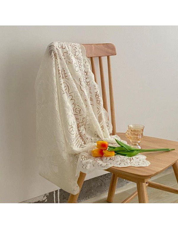 Lace hollowed out white lace square antique bedside table sofa refrigerator home textile home decoration table cloth table cloth