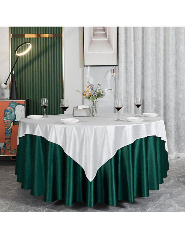 Hotel Round Table Table Cloth Hotel Round Table Restaurant Round Table Cloth Solid Color Banquet New Chinese Fabric Art