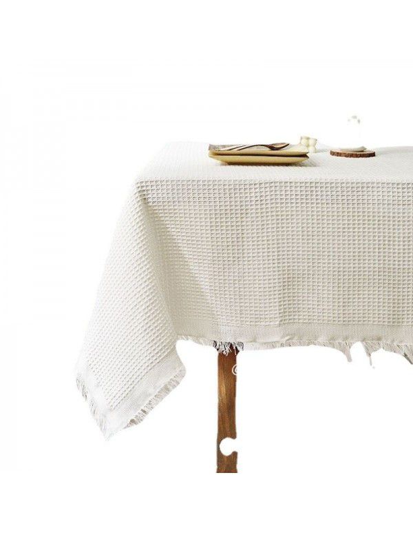 Japanese style quiet wind milk tea color tablecloth ins wind thickened cotton and linen cloth art advanced sense light luxury table square tablecloth