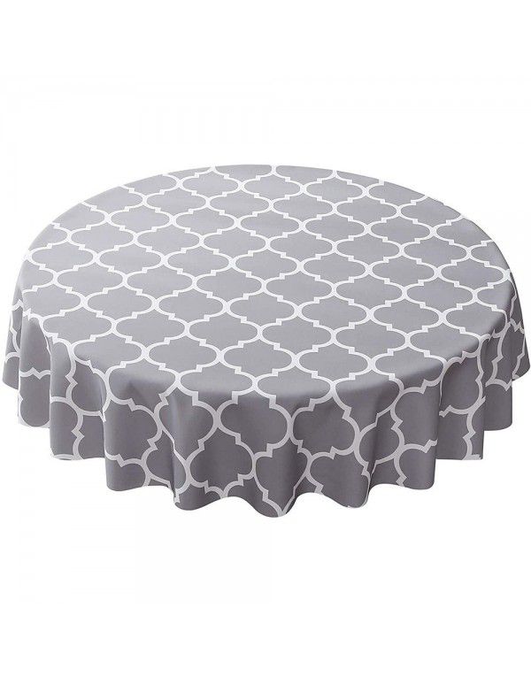 Cross border Moroccan pearl shaped round table cloth, waterproof, oil draining, hot resistant polyester digital printing, modern simple tablecloth