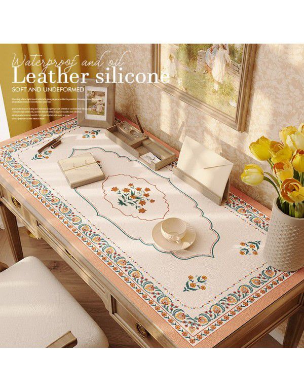 Desk silicone leather desk mat waterproof oil proof tea table table cloth dormitory students children learning computer desk mat