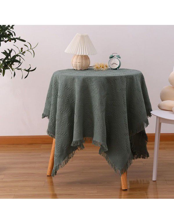 Nordic ins style white tablecloth French tea table mattress bedside desk picnic cloth dustproof sofa towel full cover wholesale