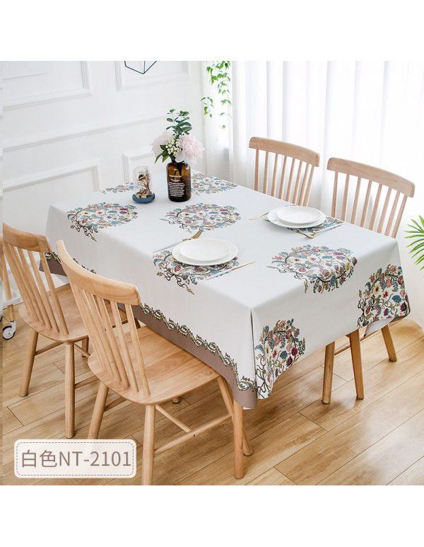 European ins imitation cotton linen PVC waterproof oil proof Nordic tablecloth No wash plastic tablecloth Hotel tablecloth