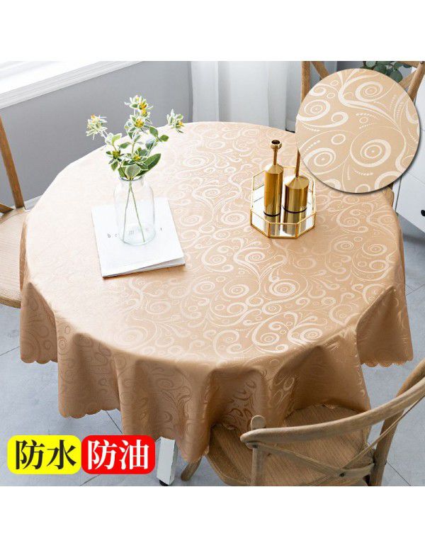 European waterproof and oil proof washfree tablecloth Hotel household round round table tablecloth Table cloth