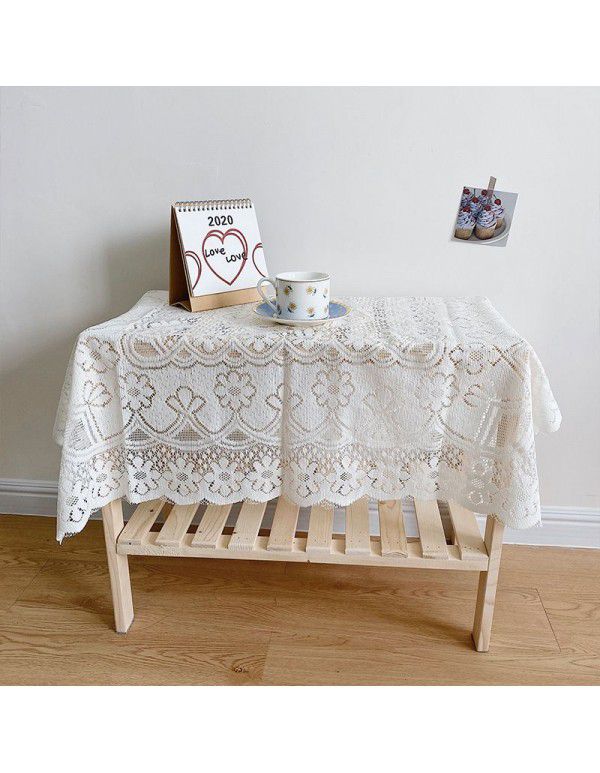 Korean ins blogger same style lace tablecloth room coffee shop decoration background cloth cream white hanging cloth art dinner mat