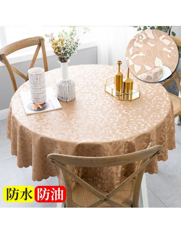 European waterproof and oil proof washfree tablecloth Hotel household round round table tablecloth Table cloth