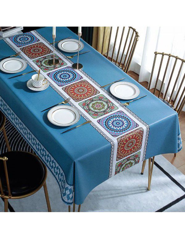 Table cloth waterproof, oil proof, wash free and hot resistant household table cloth rectangular tea table cloth Nordic simple table cloth