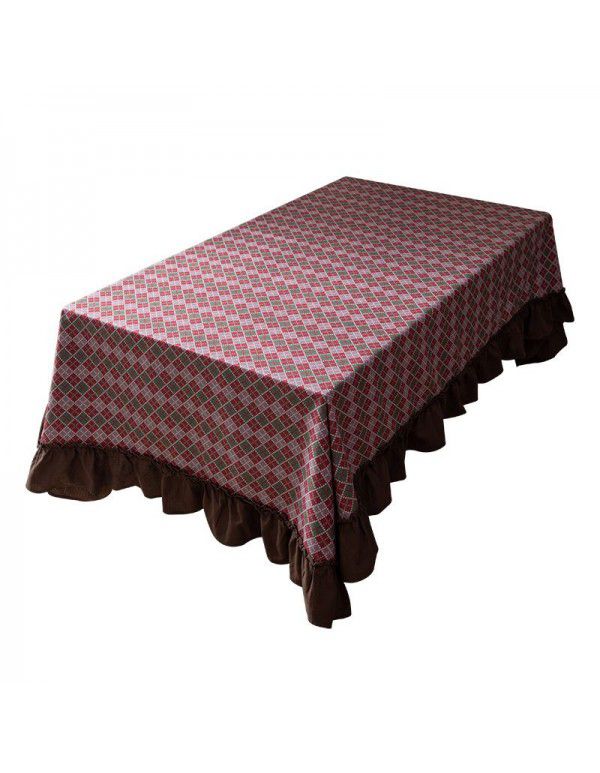 Luxury retro fashion ruffle household table cloth suit cotton palace creative western restaurant table cloth tea table cloth