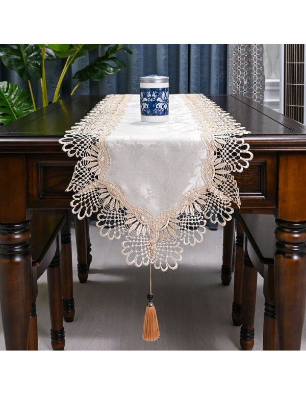 European style table, table, flag, TV cabinet, table cloth, long strip, Nordic style tea table towel, lace table cloth cover, simple cloth