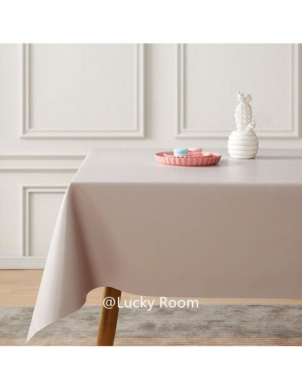 Nordic ins style solid leather tablecloth waterproof oil proof washfree tablecloth round table cover cloth round tablecloth