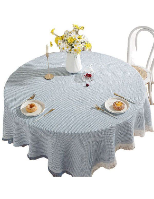 Nordic tablecloth ins wind feeling photo background cloth tea table mat desk round table cloth dust cover cloth