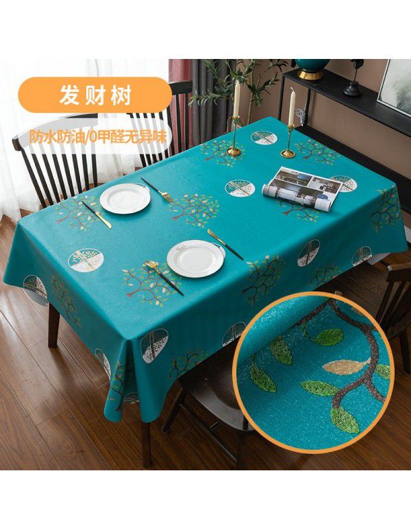 Home Nordic tablecloth waterproof, oil proof, scald proof, wash free table mat, tea table cloth ins style pvc tablecloth spot wholesale