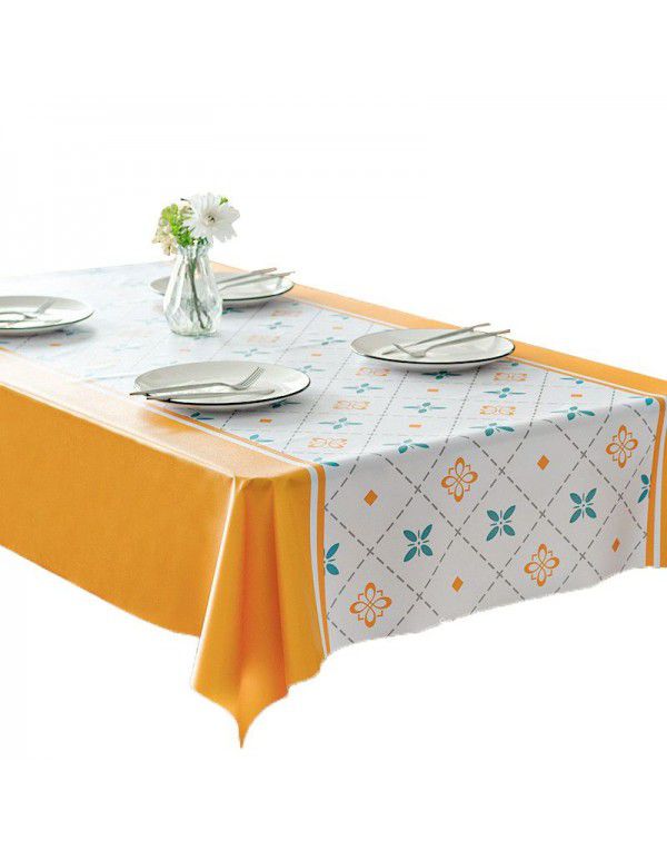 Leather tablecloth, waterproof, oil proof, wash free, rectangular tablecloth, tea table mat, ins style, pvc like, light and luxurious