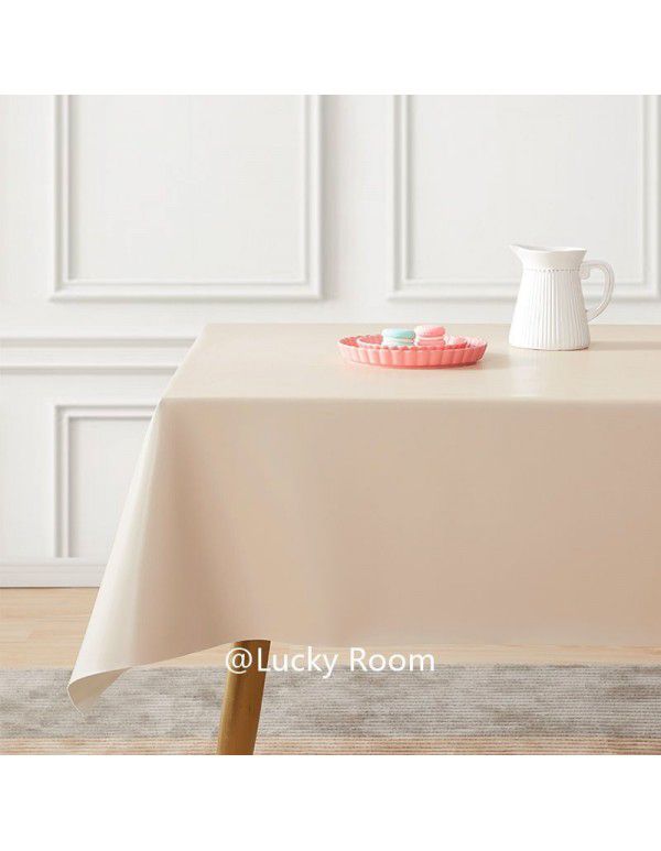 Nordic ins style solid leather tablecloth waterproof oil proof washfree tablecloth round table cover cloth round tablecloth