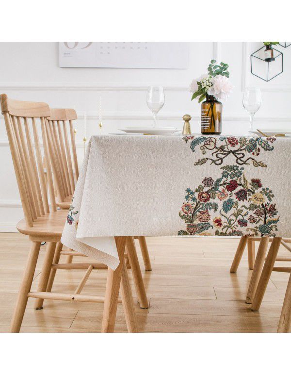 European ins imitation cotton linen PVC waterproof oil proof Nordic tablecloth No wash plastic tablecloth Hotel tablecloth