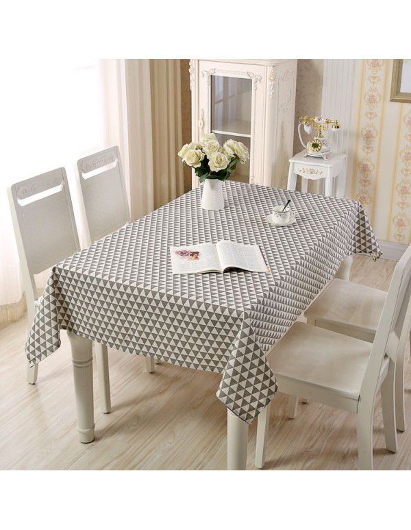 Spot tablecloth simple pastoral lattice household geometric rectangular tea table tablecloth table suitable for hotel restaurants