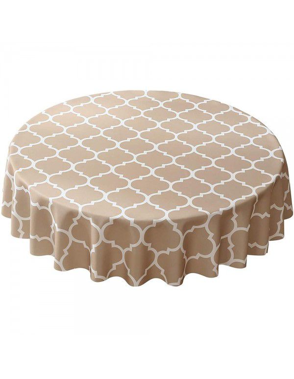 Cross border Moroccan pearl shaped round table cloth, waterproof, oil draining, hot resistant polyester digital printing, modern simple tablecloth