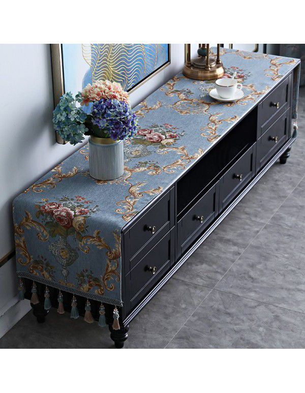 European style TV cabinet cover cloth, table cloth, rectangular tea table, living room, dust-proof cover, table cloth, table mat, shoe cabinet cloth