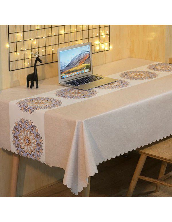 Table flag, table cloth, waterproof, oil proof, wash free net, red table cloth, Nordic style, rectangular tea table cloth, home