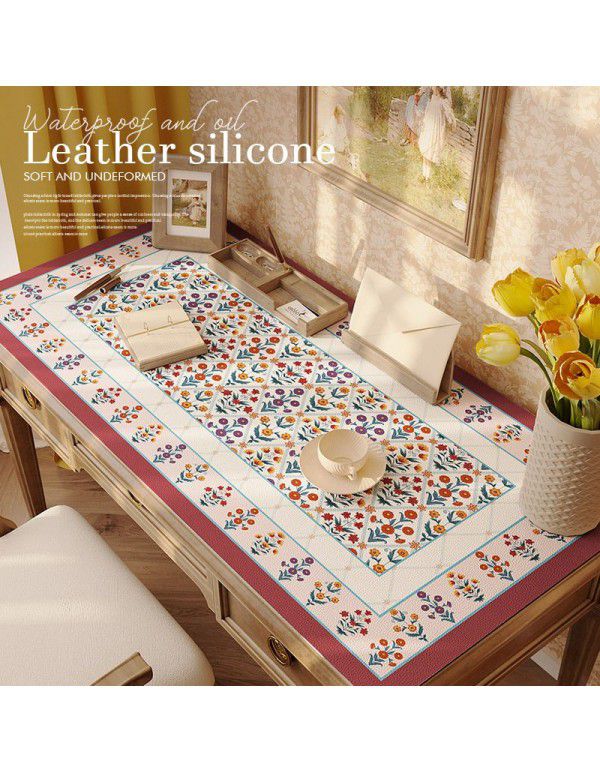 Desk silicone leather desk mat waterproof oil proof tea table table cloth dormitory students children learning computer desk mat