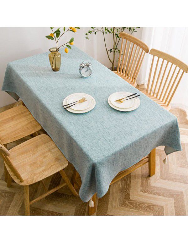 Nordic cloth solid color cotton linen table cloth waterproof oil proof table cloth dining room cloth tea table cloth table mat