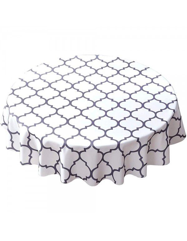 Cross border Moroccan pearl shaped round table cloth, waterproof, oil draining, hot resistant polyester digital printing, modern simple tablecloth