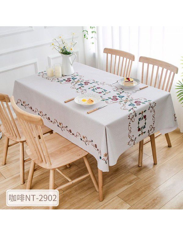 European ins imitation cotton linen PVC waterproof oil proof Nordic tablecloth No wash plastic tablecloth Hotel tablecloth