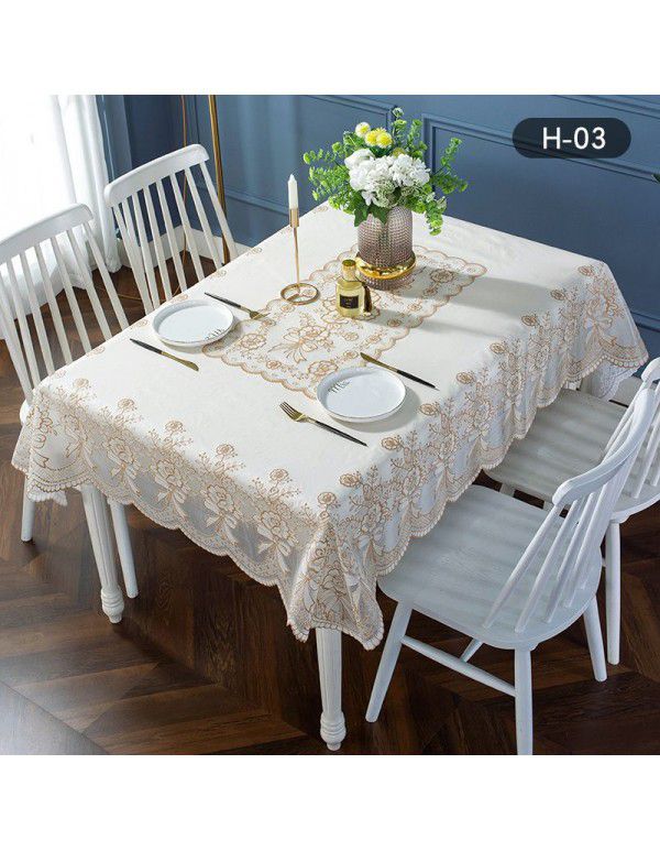 Plastic tablecloth waterproof, antifouling, oil proof, wash free tablecloth PVC table mat European rectangular tea table net red tablecloth