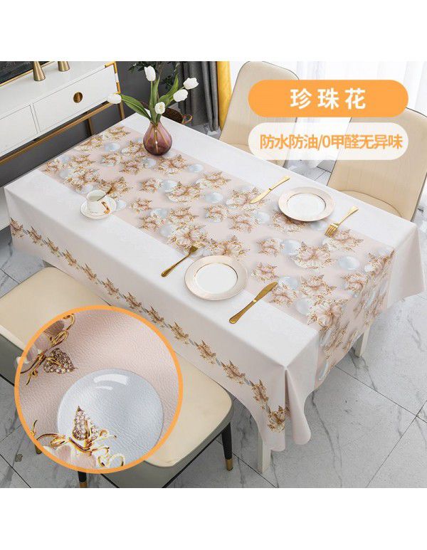 Home Nordic tablecloth waterproof, oil proof, scald proof, wash free table mat, tea table cloth ins style pvc tablecloth spot wholesale