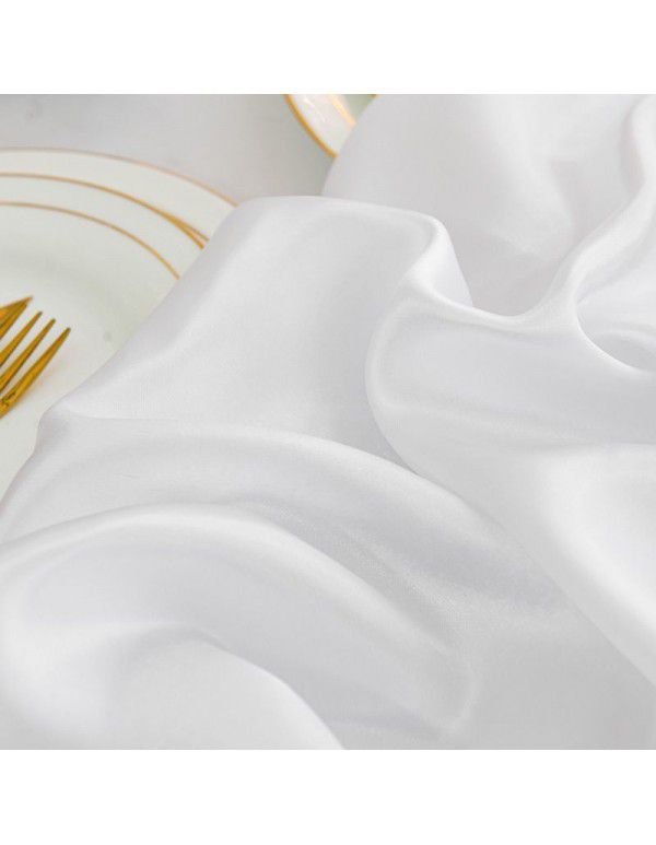 The manufacturer directly supplies high-end hotels, banquets, weddings, solid color tablecloths, rectangular smooth color tablecloths, satin tablecloths