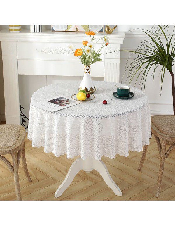 Lace tablecloth round small round table cloth Nordic vintage white ins style tablecloth net red dessert table cover