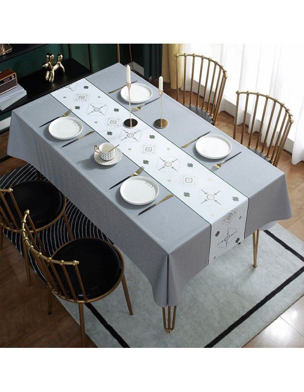 Table cloth waterproof, oil proof, wash free and hot resistant household table cloth rectangular tea table cloth Nordic simple table cloth