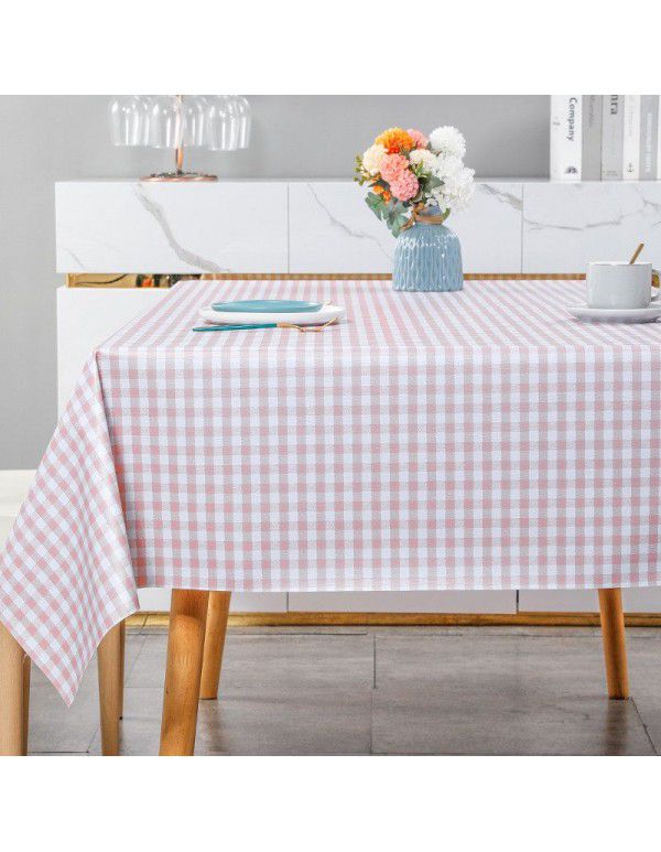 Checked cloth wind net red checkered tablecloth wash free table tea table round table cloth desk rectangular picnic wholesale hot