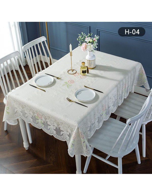 Plastic tablecloth waterproof, antifouling, oil proof, wash free tablecloth PVC table mat European rectangular tea table net red tablecloth