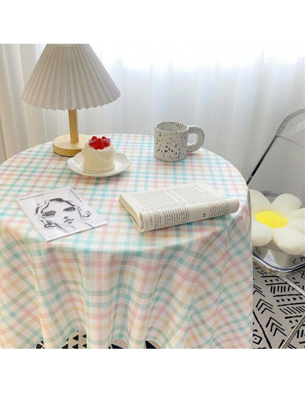 Floral cloth ins Korean simple hollowed out lace tablecloth with gauze tablecloth