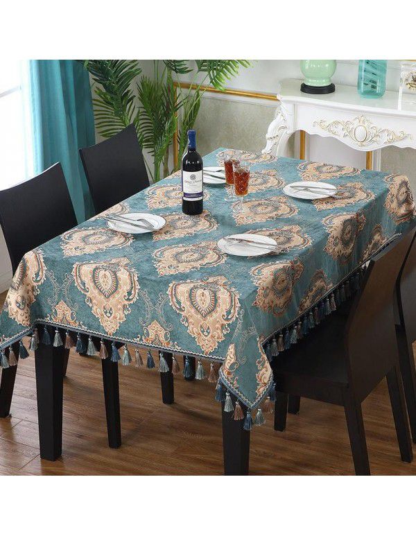 European style tea table table cloth American style luxury dark green table cloth Western table cloth Luxury table cloth