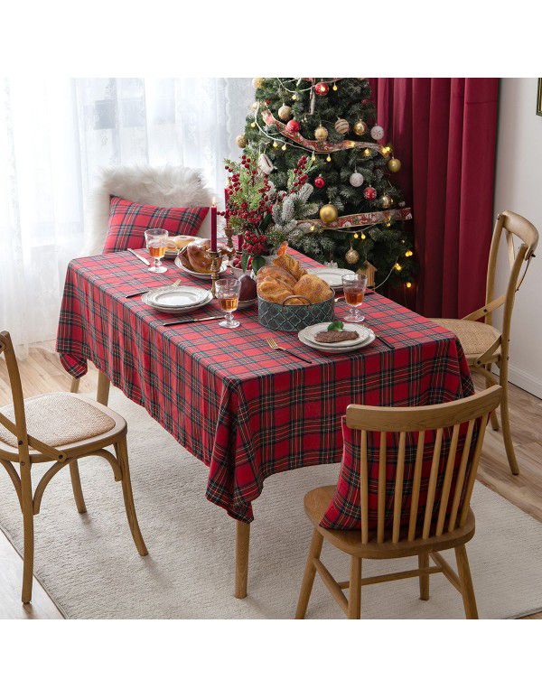 Table cloth Nordic ins Christmas New Year red table cloth living room decoration tea table cloth table mat rectangular table cloth