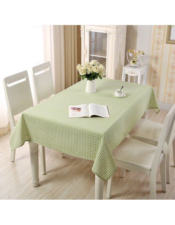 Spot tablecloth simple pastoral lattice household geometric rectangular tea table tablecloth table suitable for hotel restaurants