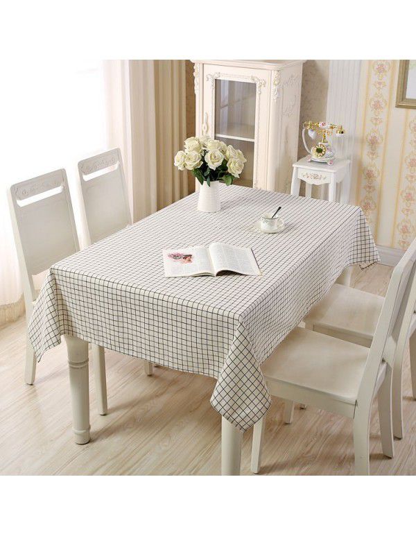 Spot tablecloth simple pastoral lattice household geometric rectangular tea table tablecloth table suitable for hotel restaurants