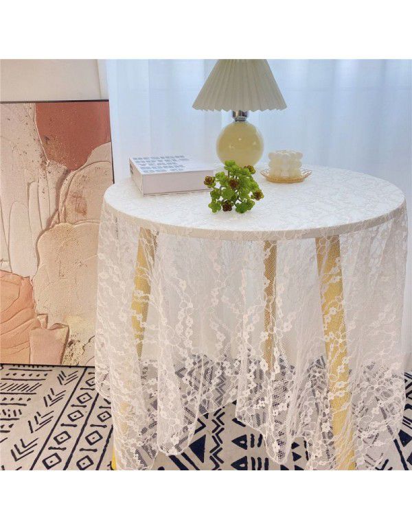 Floral cloth ins Korean simple hollowed out lace tablecloth with gauze tablecloth