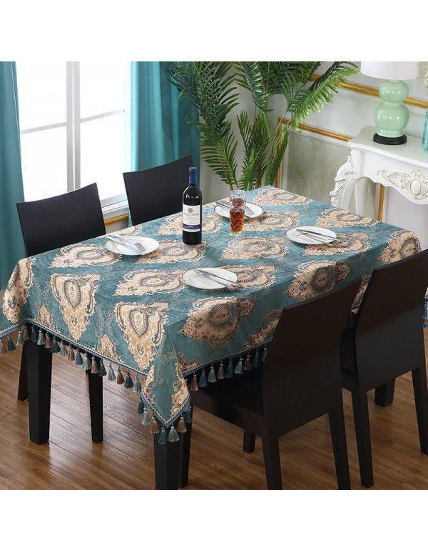 European style tea table table cloth American style luxury dark green table cloth Western table cloth Luxury table cloth