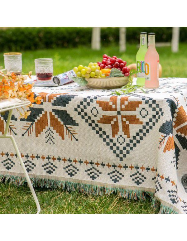 Ins ethnic bohemian outdoor tablecloth multi-functional tea table picnic mat small red book tent camping tablecloth