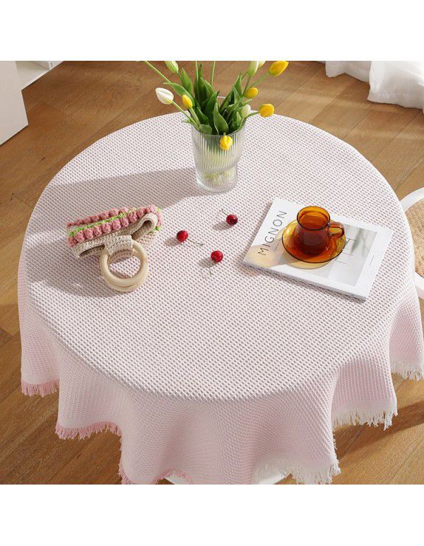 Nordic tablecloth ins wind feeling photo background cloth tea table mat desk round table cloth dust cover cloth