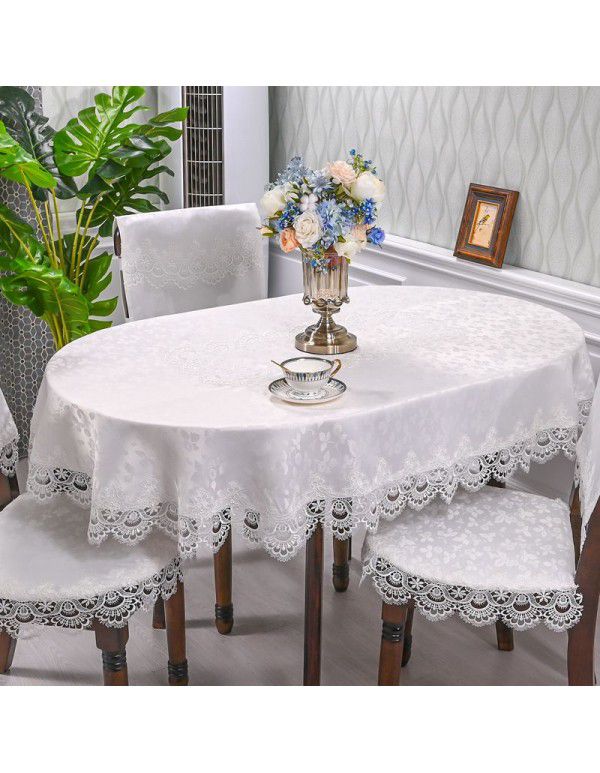 European Lace Living Room Simple Tea Table Table Cloth Hotel Household Round Round Table Table Cloth Light Luxury Fabric