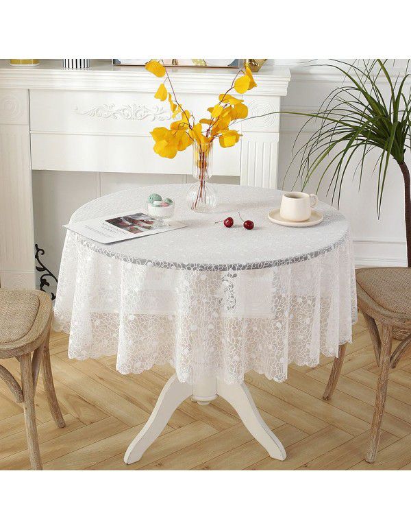 Lace tablecloth round small round table cloth Nordic vintage white ins style tablecloth net red dessert table cover